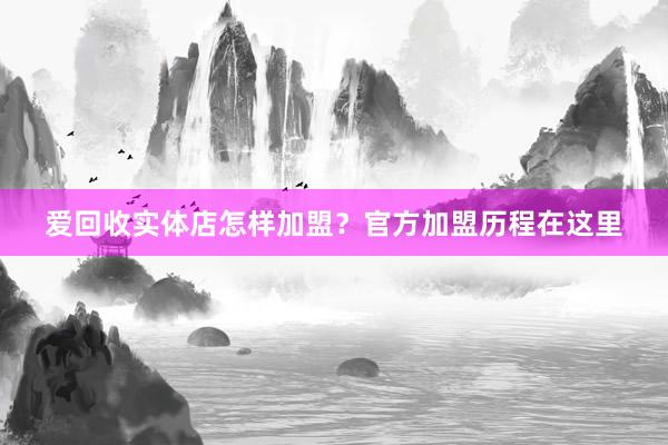 爱回收实体店怎样加盟？官方加盟历程在这里