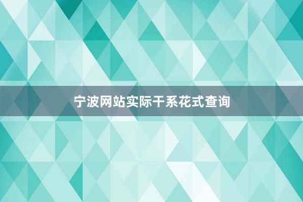 宁波网站实际干系花式查询